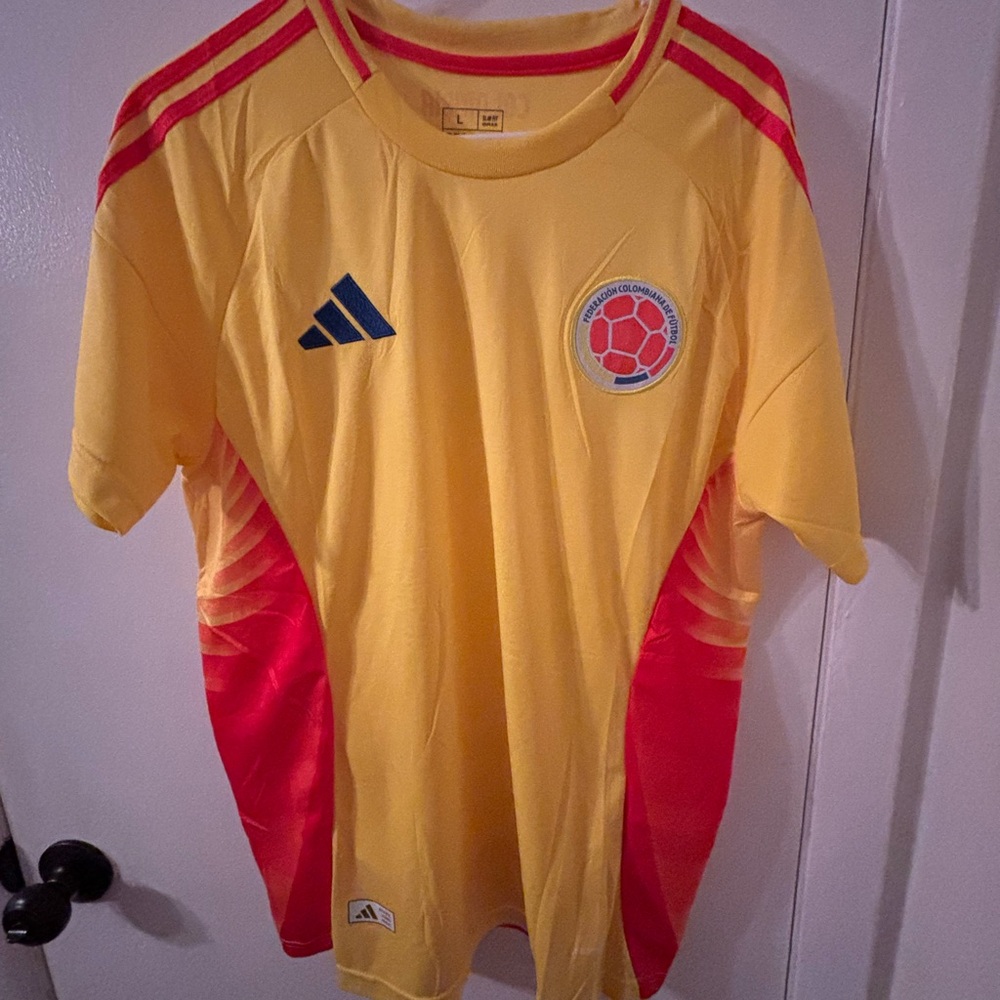 Men's Sz L Adidas Home Football Shirt Soccer Jersey Aeroready Colombia 🇨🇴